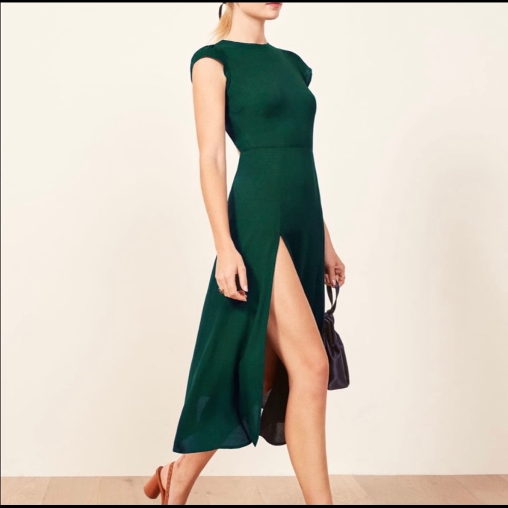 Reformation Gavin Dress in Emerald
